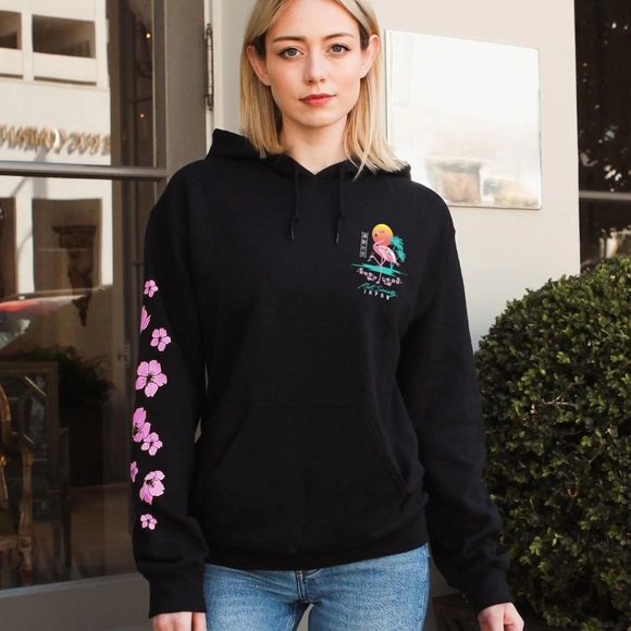 Riot Society Flamingo Blossom Hoodie 